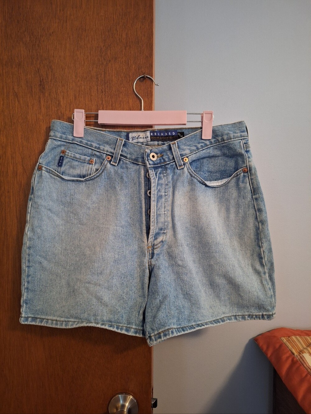 Final Sale Express Bleus VTG Light Wash Denim Women Shorts Button Fly Size 13/14